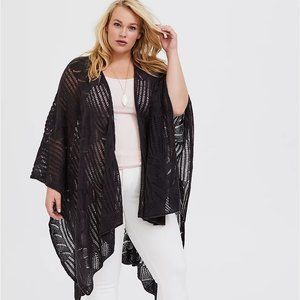 EUC Torrid Open Knit Dark Grey Ruana